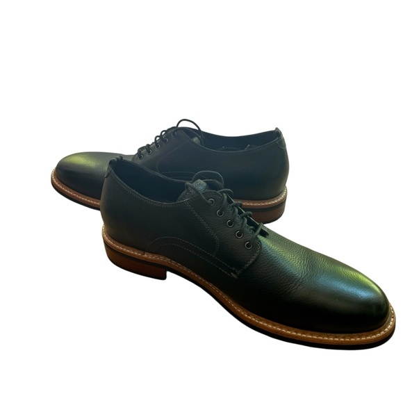 Cole Haan Men’s Black Pebbled Leather Derby Oxfords - Picture 2 of 5